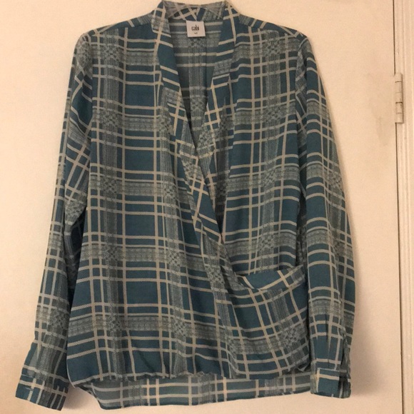 CAbi Windowpane Wrap Blouse - Picture 2 of 3
